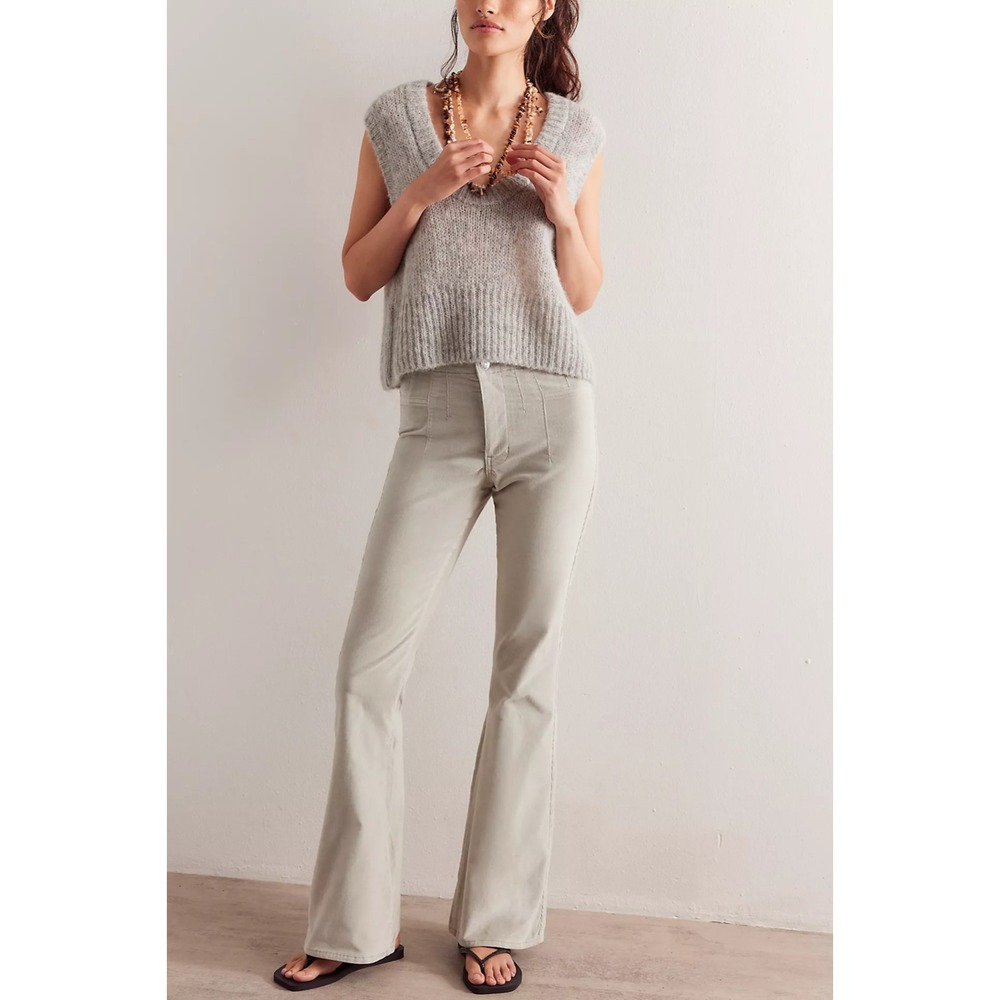 We The Free Jayde Cord Flare Jeans Size 30 Pale Green Spring Boho Pants